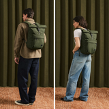 Bellroy Classic Rolltop backpack with sleek black design, adjustable straps, and spacious roll-top closure for everyday carrying.