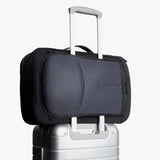 Black Bellroy Lite Travel Pack backpack with multiple compartments and padded straps, designed for comfortable travel and daily use.