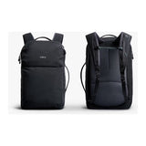 Bellroy Lite Travel Pack 30L black backpack with multiple compartments and padded straps for comfortable travel.