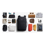 Bellroy Lite Travel Pack 38L backpack showing multiple compartments and adjustable straps for versatile travel storage.