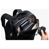 Bellroy Lite Travel Pack 38L backpack with multiple compartments and padded straps, designed for travel and everyday use.