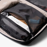 Bellroy Lite Travel Pack 38L backpack with multiple compartments and padded straps, designed for efficient travel and organization.