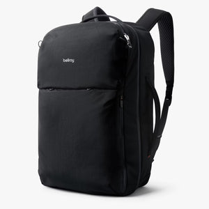 Bellroy Lite Travel Pack 38L backpack with multiple compartments and padded straps, designed for comfortable travel and organization.