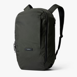 Bellroy Transit Workpack 20L backpack with multiple compartments, black color, and ergonomic shoulder straps for daily commuting.