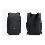 Bellroy Transit Workpack Pro 22L backpack with multiple compartments, padded straps, and sleek black design for daily commute and work.