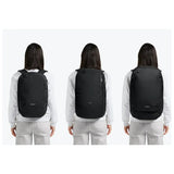Bellroy Transit Workpack Pro 22L backpack with multiple compartments, padded straps, and sleek black design for commuting.