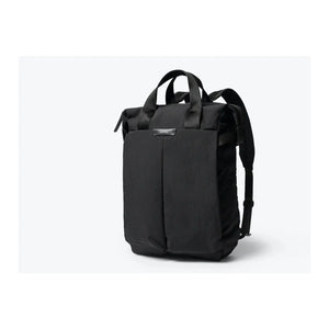 Bellroy Tokyo Totepack backpack in black with adjustable straps and multiple compartments, suitable for daily use and travel.
