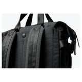 Bellroy Tokyo Totepack backpack in black, showing front view with adjustable straps and multiple compartments.