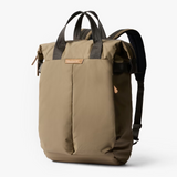 Bellroy Tokyo Totepack backpack showing sleek black fabric, adjustable straps, and spacious main compartment for everyday use.