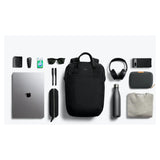 Bellroy Via Workpack backpack with multiple compartments, padded shoulder straps, and sleek black design for everyday use.