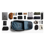 Bellroy Transit Workpack Pro 28L backpack with multiple compartments, padded straps, and sleek black design for commuting and travel.