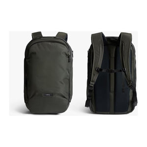 Bellroy Transit Workpack Pro 28L, black travel backpack with multiple compartments and padded laptop sleeve, outdoor-ready design.