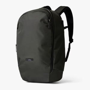Bellroy Transit Workpack Pro 28L backpack with multiple compartments, padded straps, and sleek black design for daily commuting.