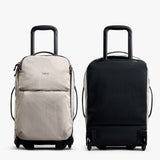Bellroy Lite Carry-On luggage in ash color, showing sleek carry-on bag with smooth surface and sturdy handle.