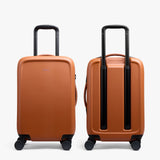 Bellroy Transit Carry-On luggage in bronze color, featuring durable exterior and compact design for easy travel.