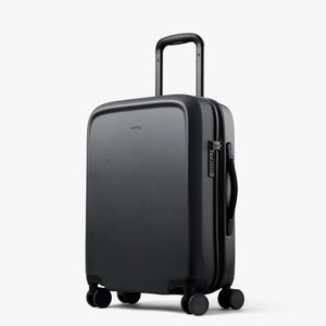 Bellroy Transit Carry-On Large luggage in chalk color, showing durable fabric and sleek design for travel convenience.