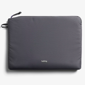 Bellroy Lite Laptop Sleeve 14-inch in arcade gray, slim protective case with soft interior for MacBook or laptop.