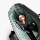 Bellroy Tokyo Messenger Bag 14-inch in Everglade, shown with adjustable strap, front pockets, and sleek design.