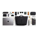 Bellroy Tokyo Messenger Bag 16-inch in Raven, showcasing the sleek, compact design with adjustable strap and multiple storage compartments.