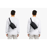 Bellroy Lite Sling bag shown with adjustable strap, compact design, and sleek black material for everyday carry.