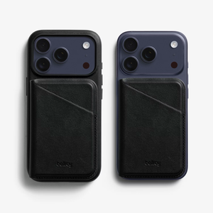 Black Bellroy Mag Wallet showing card slots and sleek design, made from durable materials for everyday use.