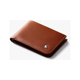 Bellroy Hide & Seek Wallet Lo in caramel leather showing slim design with multiple card slots and minimalist style.
