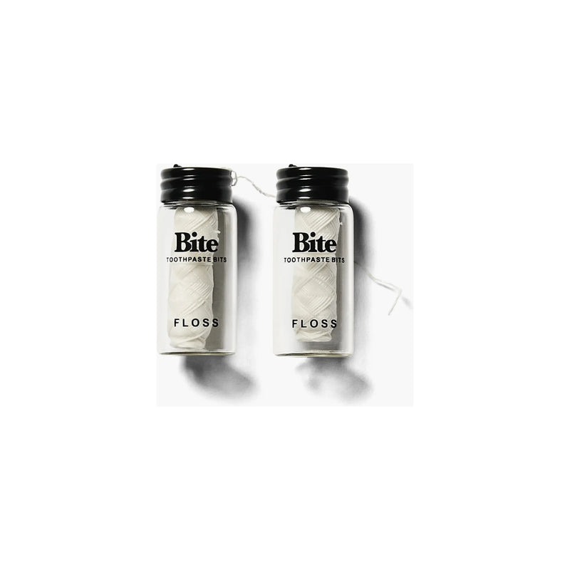 Bite Floss in a clear container, showing dental floss for effective interdental cleaning and oral hygiene.