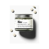 Bite Mint Mouthwash Bits in a container, showing small, round mint-flavored mouthwash tablets designed for fresh breath.