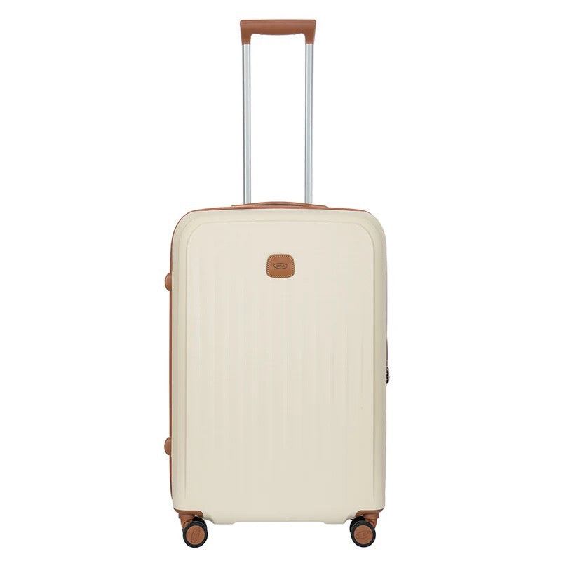 Bric's Taormina 27-inch expandable medium spinner suitcase with hard shell, four wheels, and telescopic handle for travel.