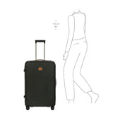 Bric's Taormina 30-inch expandable large spinner suitcase with navy blue hard-shell exterior and four spinner wheels.