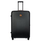 Bric's Taormina 32-inch expandable large spinner suitcase with four wheels, black color, and durable hard shell exterior.