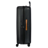 Bric's Taormina 32-inch expandable extra large spinner suitcase with four wheels and sturdy handle, black color.