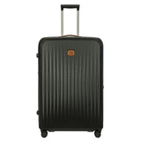 Bric's Taormina 32-inch expandable large spinner suitcase with four wheels and sleek black design for travel.