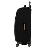 Black Bric’s X-Collection checked 27-inch spinner suitcase with four wheels and a telescopic handle.