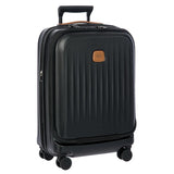 Bric's Taormina 21-inch expandable spinner carry-on luggage with a front pocket and sleek design.