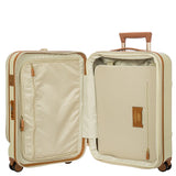 Bric's Bellagio 3.0 21-inch expandable spinner carry-on luggage with front pocket and durable wheels, black color.