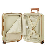 Bric's Bellagio 3.0 21-inch expandable carry-on spinner with front pocket, black hard-shell luggage for travel.