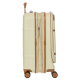 Bric's Bellagio 3.0 21-inch expandable spinner carry-on luggage with front pocket and four wheels, black color.