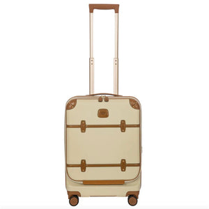 Bric's Bellagio 3.0 21-inch expandable carry-on spinner luggage with pocket, black hard-shell design and four spinner wheels.