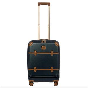Bric's Bellagio 3.0 21-inch expandable spinner carry-on luggage with front pocket and smooth wheels, lightweight travel bag.