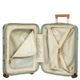 Bric's Bellagio 3.0 21-inch spinner carry-on luggage with hard shell and four wheels, in a sleek black finish.