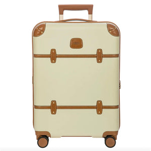 Bric's Bellagio 3.0 21-inch spinner carry-on luggage with hard shell, four wheels, and extendable handle.