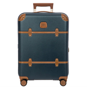 Bric's Bellagio 3.0 21-inch spinner carry-on luggage with a sleek hard shell, four wheels, and a retractable handle.