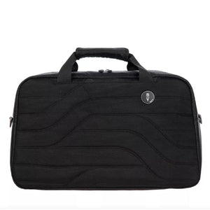 Bric's B|Y Ulisse 18-inch black duffel bag with sturdy handles and zipper closure, designed for travel and easy carrying.