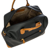 Bric's Firenze 18-inch cargo duffel bag in durable fabric with leather accents and adjustable shoulder strap.