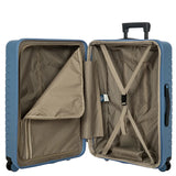 Bric's B|Y Ulisse 27.5-inch expandable spinner luggage with hard shell and four wheels, black color, front view.