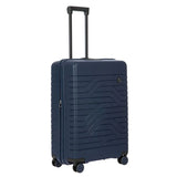 Bric's B|Y Ulisse 27.5-inch expandable spinner luggage with hard shell and four wheels, black color, front view.