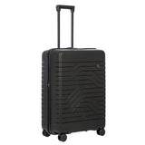 Bric's B|Y Ulisse 27.5-inch expandable spinner luggage with hard shell and four wheels, black color, side handle, and TSA lock.