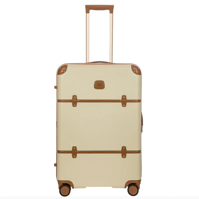 Bric's Bellagio 3.0 27-inch expandable luggage with hard shell, four spinner wheels, and telescopic handle for easy travel.
