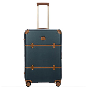 Bric's Bellagio 3.0 27-inch expandable spinner luggage with hard shell, four wheels, and retractable handle, in sleek design.